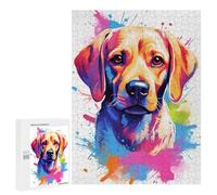 Puzzle pour Adultes 500 PCS Cute Watercolor Labrador Puzzles pour Adolescents Jeu Manuel Décoration Intérieure Jeu Stimulant Cadeaux 500 PCS
