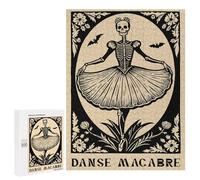 Puzzle pour Adultes 500 PCS Danse Macabre Skeleton Ballerina Puzzle Décoratif Mural Amusant Et Humoristique pour Une Interaction Parent-Enfant 500 PCS