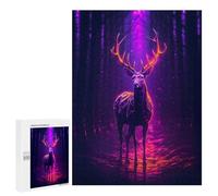 Puzzle pour Adultes 500 PCS Deer Magenta Neon Puzzles pour Adolescents Jeux De Société Difficile Difficile Est Idéal comme Cadeau 500 PCS