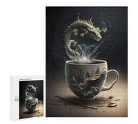 Puzzle pour Adultes 500 PCS Dragon Coffee Mug Fantasy Puzzle pour Adultes Jeux Relaxants pour S'amuser en Famille Jeu Stimulant Cadeaux 500 PCS