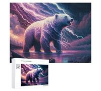 Puzzle pour Adultes 500 PCS Electric Polar Bear Storm -1 Puzzles pour Adolescents Jeux De Société Difficile Difficile Est Idéal comme Cadeau 500 PCS