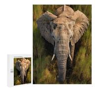 Puzzle pour Adultes 500 PCS Elephant Walking in Grass Puzzles pour Adolescents Jeu Manuel Décoration Intérieure Jeu Stimulant Cadeaux 500 PCS