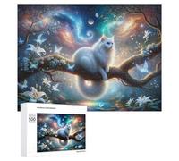 Puzzle pour Adultes 500 PCS Enchanted Celestial Cat Fantasy Puzzles pour Adultes - Jouets Anti-Stress - Jeu Stimulant - Cadeaux 500 PCS