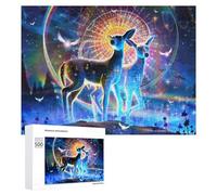 Puzzle pour Adultes 500 PCS Enchanted Celestial Deer Puzzles pour Adolescents, Jouet, Décoration Murale, Motif À Assembler, Interaction Parent-Enfant 500 PCS