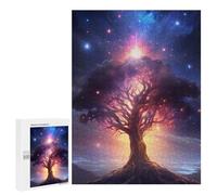 Puzzle pour Adultes 500 PCS Enchanted Cosmic Tree Puzzles pour Adultes Course De Vitesse Manuelle Activité Parent-Enfant, pour Toute La Famille 500 PCS