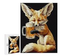 Puzzle pour Adultes 500 PCS Fennec Fox Beer Puzzles pour Adolescents Jeux De Société Difficile Difficile Est Idéal comme Cadeau 500 PCS