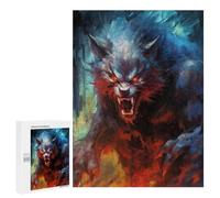 Puzzle pour Adultes 500 PCS Fiery Beast Artwork Puzzles pour Adolescents Découpe De Précision pour Anniversaire, Noël Jouet Jeu Intellectuel 500 PCS