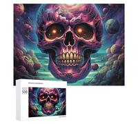 Puzzle pour Adultes 500 PCS Galactic Skull Cosmic Artwork Puzzles pour Adolescents, Jouet, Décoration Murale, Motif À Assembler, Interaction Parent-Enfant 500 PCS
