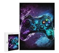 Puzzle pour Adultes 500 PCS Galaxy Gaming Controller Art Print Puzzles pour Adultes Course De Vitesse Manuelle Activité Parent-Enfant, pour Toute La Famille 500 PCS