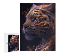 Puzzle pour Adultes 500 PCS Galaxy Gold Tiger Animal Puzzles pour Adolescents Jeu Manuel Décoration Intérieure Jeu Stimulant Cadeaux 500 PCS