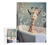 Puzzle pour Adultes 500 PCS Giraffe Bath Time Fun Casse-tête pour Adolescents, Jeu De Réflexion, Course De Vitesse, Cadeaux d'anniversaire Et Originaux 500 PCS