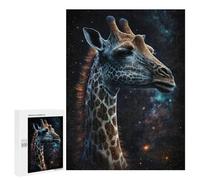 Puzzle pour Adultes 500 PCS Giraffe in Space Art Print Puzzles pour Adultes Course De Vitesse Manuelle Activité Parent-Enfant, pour Toute La Famille 500 PCS