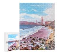 Puzzle pour Adultes 500 PCS Golden Gate Bridge, San Francisco-1 Casse-tête pour Adolescents, Jeu De Réflexion, Course De Vitesse, Cadeaux d'anniversaire Et Originaux 500 PCS