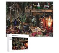 Puzzle pour Adultes 500 PCS Herbal Magic A Witch's Altar Setup Puzzles pour Adultes Jeux Relaxants Améliore La Mémoire Difficile Et Stimulant 500 PCS