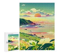 Puzzle pour Adultes 500 PCS Island Sunset Paradise Casse-tête pour Adolescents, Jeu De Réflexion, Course De Vitesse, Cadeaux d'anniversaire Et Originaux 500 PCS