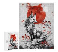 Puzzle pour Adultes 500 PCS Kitsune Japanese Fox Jeux De Puzzle Relaxants Décoration Parfaite Cadeaux Uniques pour Anniversaire Et Noël 500 PCS