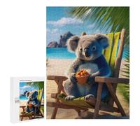 Puzzle pour Adultes 500 PCS Koalas Relaxing The Beach Puzzles pour Adolescents Jeux De Société Difficile Difficile Est Idéal comme Cadeau 500 PCS