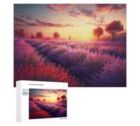 Puzzle pour Adultes 500 PCS Lavender Fields at Sunset -1 Casse-tête pour Adolescents, Jeu De Réflexion, Course De Vitesse, Cadeaux d'anniversaire Et Originaux 500 PCS
