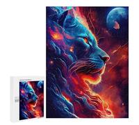 Puzzle pour Adultes 500 PCS Lion Galaxy Art Print Puzzles pour Adolescents Découpe De Précision pour Anniversaire, Noël Jouet Jeu Intellectuel 500 PCS