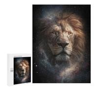 Puzzle pour Adultes 500 PCS Lion Galaxy Wall Art Print Puzzles pour Adolescents Découpe De Précision pour Anniversaire, Noël Jouet Jeu Intellectuel 500 PCS