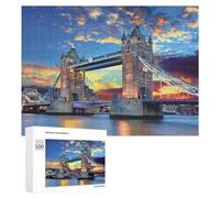 Puzzle pour Adultes 500 PCS London Bridge Sunset Puzzle -1 Casse-tête pour Adolescents, Jeu De Réflexion, Course De Vitesse, Cadeaux d'anniversaire Et Originaux 500 PCS