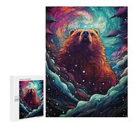 Puzzle pour Adultes 500 PCS Magical Bear Aurora Puzzles pour Adolescents Découpe De Précision pour Anniversaire, Noël Jouet Jeu Intellectuel 500 PCS