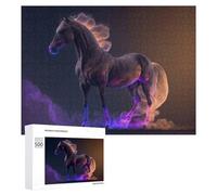 Puzzle pour Adultes 500 PCS Magical Fire Horse Artwork Casse-tête pour Adolescents, Jeu De Réflexion, Course De Vitesse, Cadeaux d'anniversaire Et Originaux 500 PCS