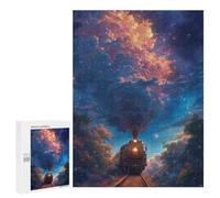 Puzzle pour Adultes 500 PCS Magical Train Journey Puzzles pour Adultes Cadeau d'anniversaire Jeu D'interaction Parent-Enfant Jeu Intellectuel 500 PCS