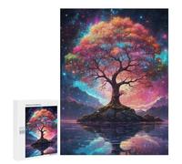 Puzzle pour Adultes 500 PCS Magical Tree in A Starry Night Puzzle pour Adultes, Jeu De Réflexion, Décoration Murale, Idéal comme Cadeau 500 PCS
