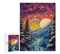 Puzzle pour Adultes 500 PCS Magical Winter Sunset Pathway Puzzles pour Adultes Cadeau d'anniversaire Jeu D'interaction Parent-Enfant Jeu Intellectuel 500 PCS