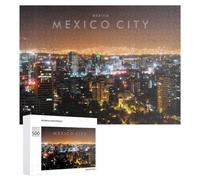 Puzzle pour Adultes 500 PCS Mexico City Lights Casse-tête pour Adolescents, Jeu De Réflexion, Course De Vitesse, Cadeaux d'anniversaire Et Originaux 500 PCS