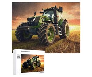 Puzzle pour Adultes 500 PCS Modern Farm Tractor at Sunset Puzzle pour Adultes, Jeu De Réflexion, Cadeau pour Femmes, Activités Amusantes À La Maison, 500 PCS