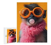 Puzzle pour Adultes 500 PCS Monkey Bubblegum Puzzle pour Adultes - Jouet Anti-Stress - Décoration Intérieure - Cadeaux Uniques pour Anniversaire Et Noël 500 PCS
