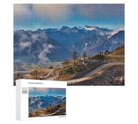 Puzzle pour Adultes 500 PCS Mountain Serenity A Scenic Drive Through Nature's Embrace Puzzle pour Adultes, Jeu De Réflexion, Cadeau pour Femmes, Activités Amusantes À La Maison, 500 PCS