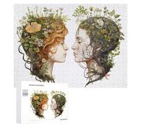 Puzzle pour Adultes 500 PCS Nature's Harmony Floral Faces Puzzles pour Adolescents, Jouet, Décoration Murale, Motif À Assembler, Interaction Parent-Enfant 500 PCS