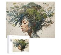 Puzzle pour Adultes 500 PCS Nature's Whisper Tree Woman Art Puzzle pour Adultes, Jeu De Réflexion, Cadeau pour Femmes, Activités Amusantes À La Maison, 500 PCS