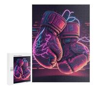 Puzzle pour Adultes 500 PCS Neon Boxing Gloves Artwork Puzzles pour Adolescents, Jouet, Décoration Murale, Motif À Assembler, Interaction Parent-Enfant 500 PCS