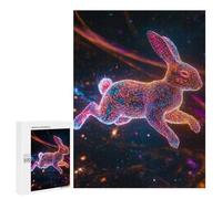 Puzzle pour Adultes 500 PCS Neon Rabbit Puzzles pour Adolescents Jeu Manuel Décoration Intérieure Jeu Stimulant Cadeaux 500 PCS