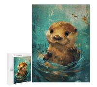 Puzzle pour Adultes 500 PCS Otter Swimming in Water-2 Puzzles pour Adolescents Découpe De Précision pour Anniversaire, Noël Jouet Jeu Intellectuel 500 PCS