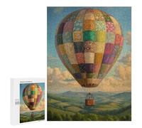 Puzzle pour Adultes 500 PCS Patchwork Hot Air Balloon Puzzles pour Adolescents Jeu Manuel Décoration Intérieure Jeu Stimulant Cadeaux 500 PCS