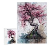 Puzzle pour Adultes 500 PCS Pink Cherry Blossoms Puzzle pour Adultes, Jeu De Réflexion, Décoration Murale, Idéal comme Cadeau 500 PCS