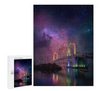Puzzle pour Adultes 500 PCS Rainbow Bridge Night Sky Puzzles pour Adolescents Découpe De Précision pour Anniversaire, Noël Jouet Jeu Intellectuel 500 PCS