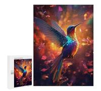 Puzzle pour Adultes 500 PCS Rainbow Hummingbird in Flames Puzzles pour Adolescents Jeu Manuel Décoration Intérieure Jeu Stimulant Cadeaux 500 PCS
