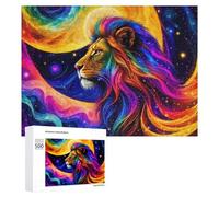 Puzzle pour Adultes 500 PCS Rainbow Lion Galaxy Art Print Puzzles pour Adolescents, Jouet, Décoration Murale, Motif À Assembler, Interaction Parent-Enfant 500 PCS