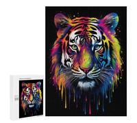 Puzzle pour Adultes 500 PCS Rainbow Tiger Puzzles pour Adolescents Jeu Manuel Décoration Intérieure Jeu Stimulant Cadeaux 500 PCS