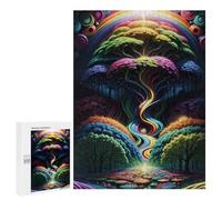 Puzzle pour Adultes 500 PCS Rainbow Tree of Life Puzzles pour Adolescents, Jouet, Décoration Murale, Motif À Assembler, Interaction Parent-Enfant 500 PCS