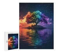 Puzzle pour Adultes 500 PCS Rainbow Tree Reflections Puzzles pour Adultes Course De Vitesse Manuelle Activité Parent-Enfant, pour Toute La Famille 500 PCS