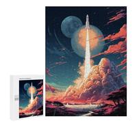 Puzzle pour Adultes 500 PCS Rocket Launch Fantasy Puzzles pour Adultes Cadeau d'anniversaire Jeu D'interaction Parent-Enfant Jeu Intellectuel 500 PCS