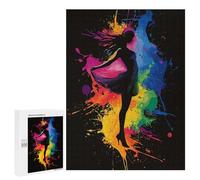 Puzzle pour Adultes 500 PCS Silhouette in Color Splashes Puzzle pour Adultes Jeux Relaxants pour S'amuser en Famille Jeu Stimulant Cadeaux 500 PCS