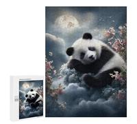 Puzzle pour Adultes 500 PCS Sleeping Panda in Moonlit Garden Puzzles pour Adolescents Découpe De Précision pour Anniversaire, Noël Jouet Jeu Intellectuel 500 PCS